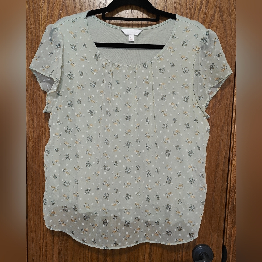 Women's Lauren Conrad Olive Green Blouse Top, L